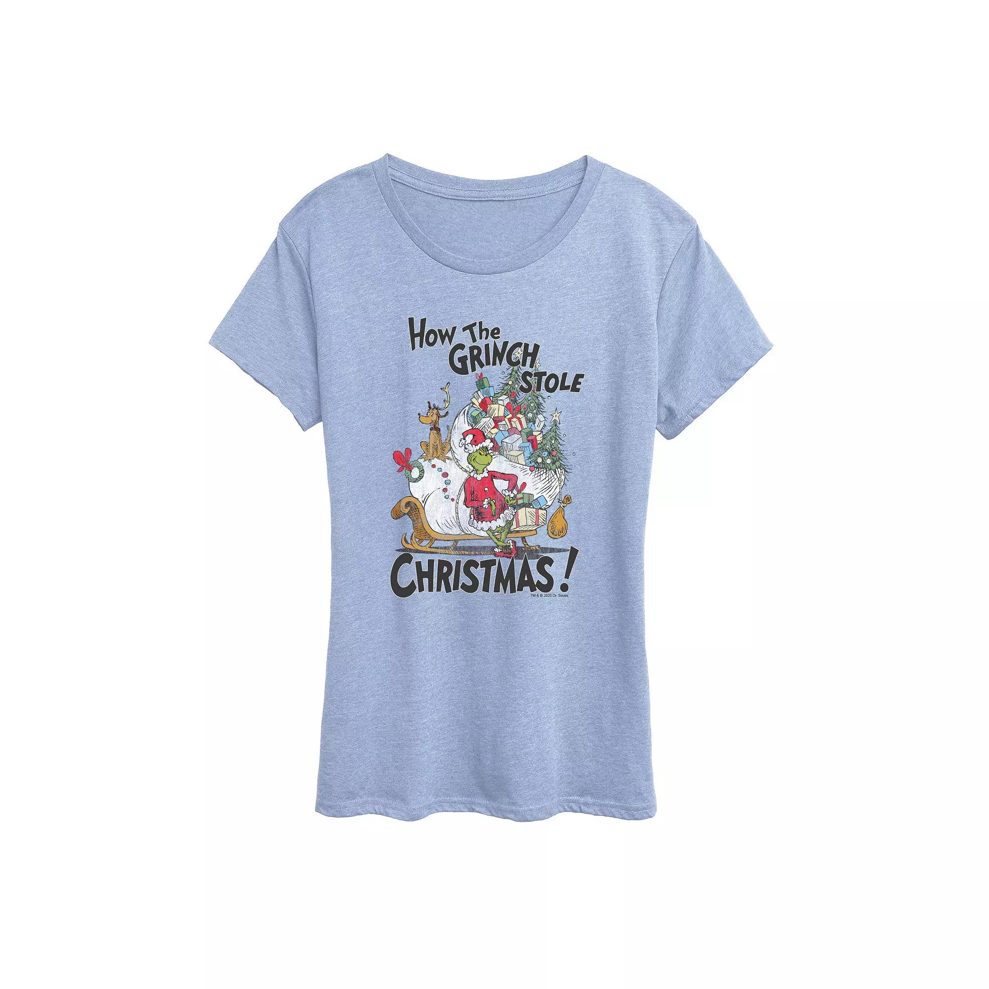 Women's Dr. Seuss How The Grinch Stole Christmas! Distressed Graphic Tee,  Product Image