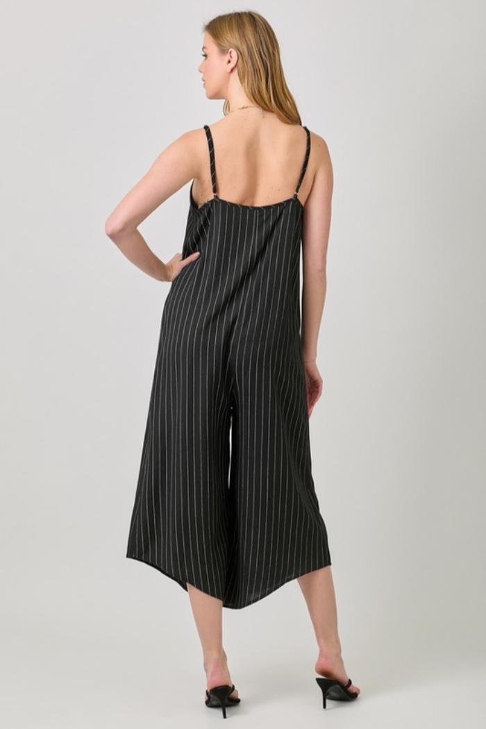 Striped V Neck Jumpsuit Product Image
