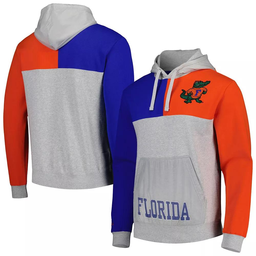 Men's Mitchell & Ness Heather Gray Florida Gators Tie-Breaker Pullover Hoodie, Size: 3XL, Grey Product Image
