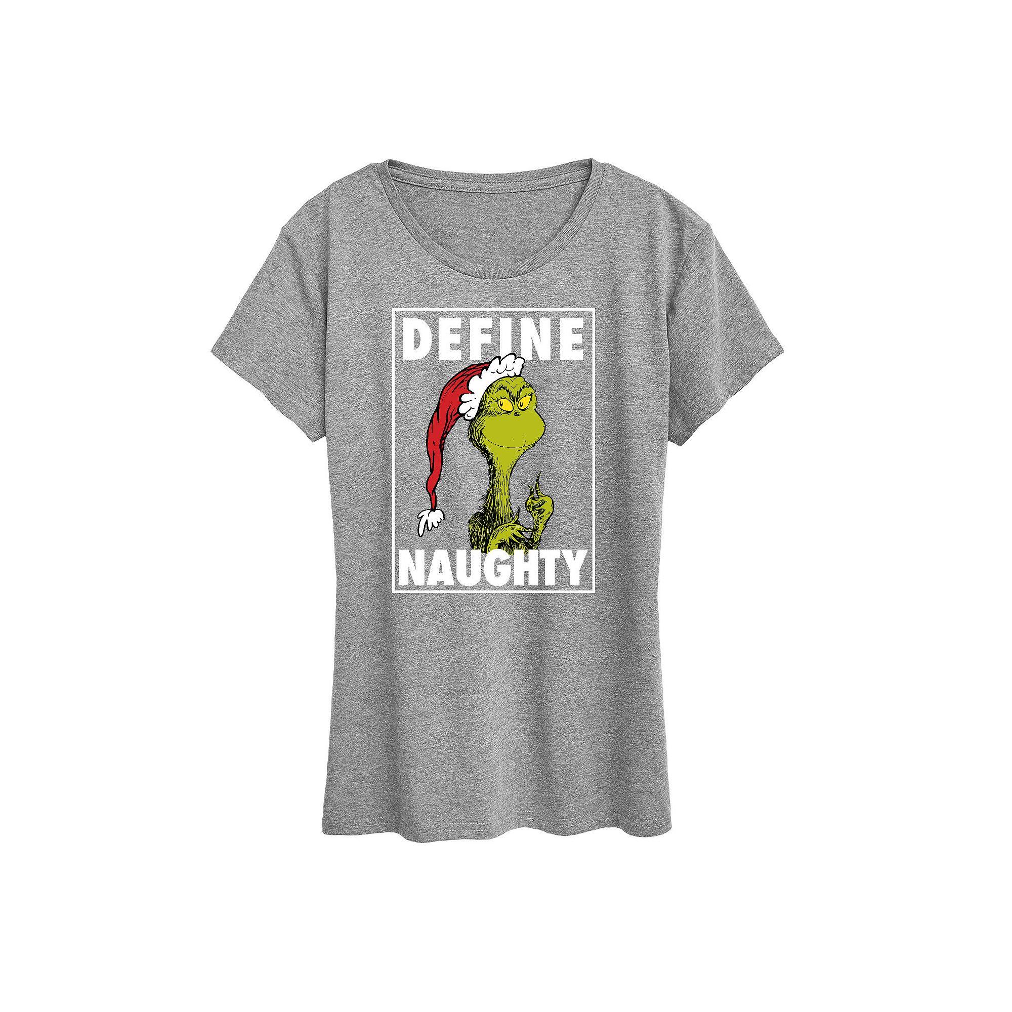Women's Dr. Seuss The Grinch Define Naughty Graphic Tee, Girl's,  Product Image