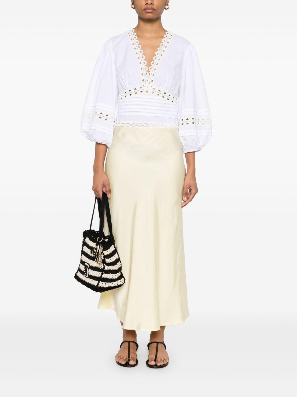 satin-effect midi skirt Product Image