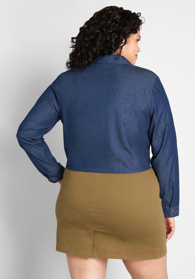 Retro Renewal Cropped Blouse Product Image