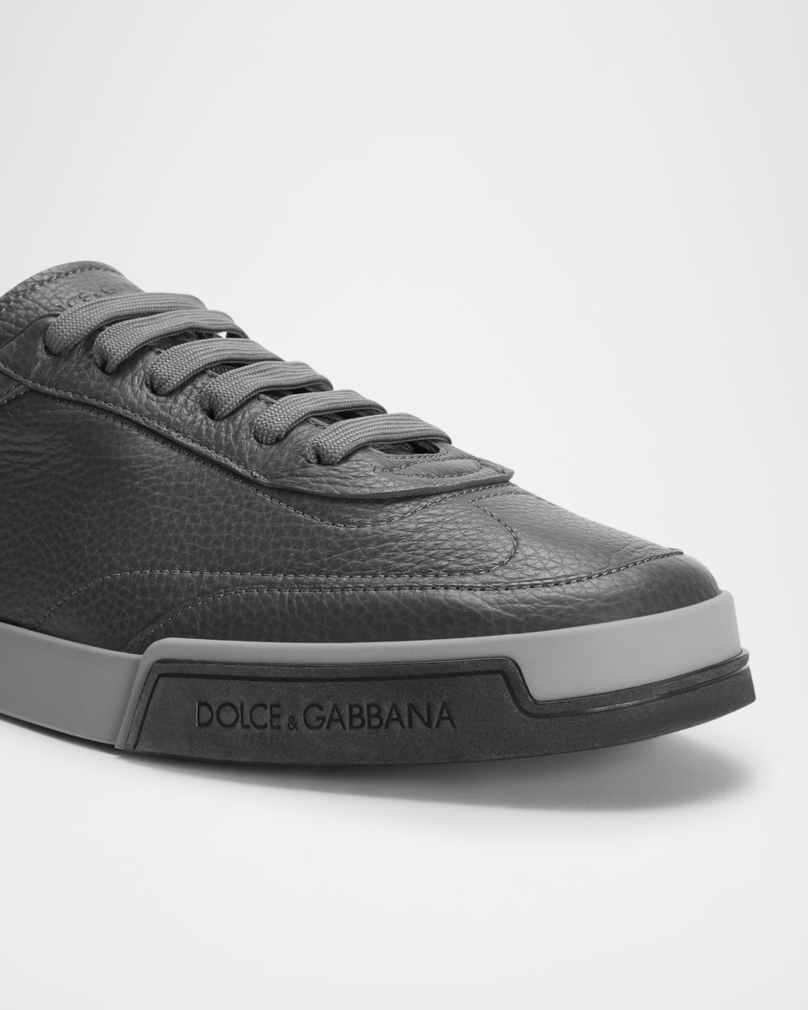 Men's Grained Leather Low-Top Sneakers Product Image