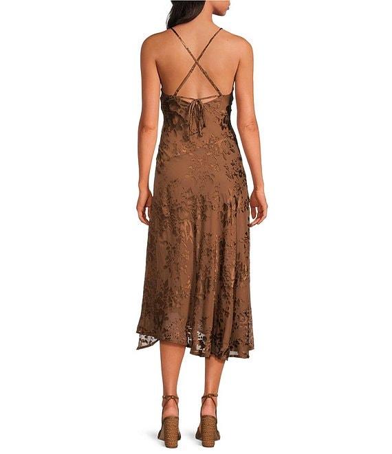 ASTR the Label Gaia Floral Print Cowl Neck Sleeveless Slip Dress Product Image