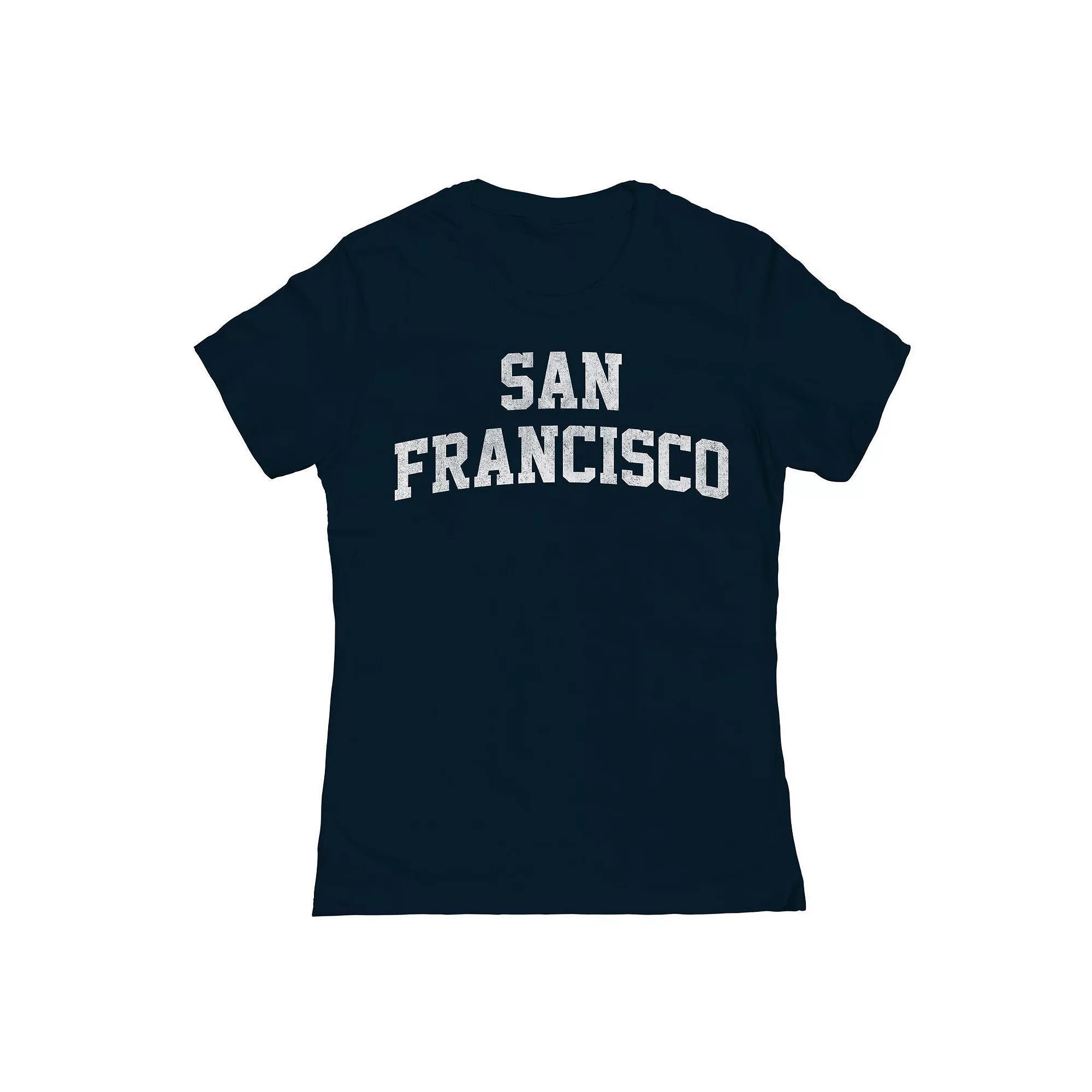 Junior's San Francisco Distressed Graphic Tee, Women's,  Product Image