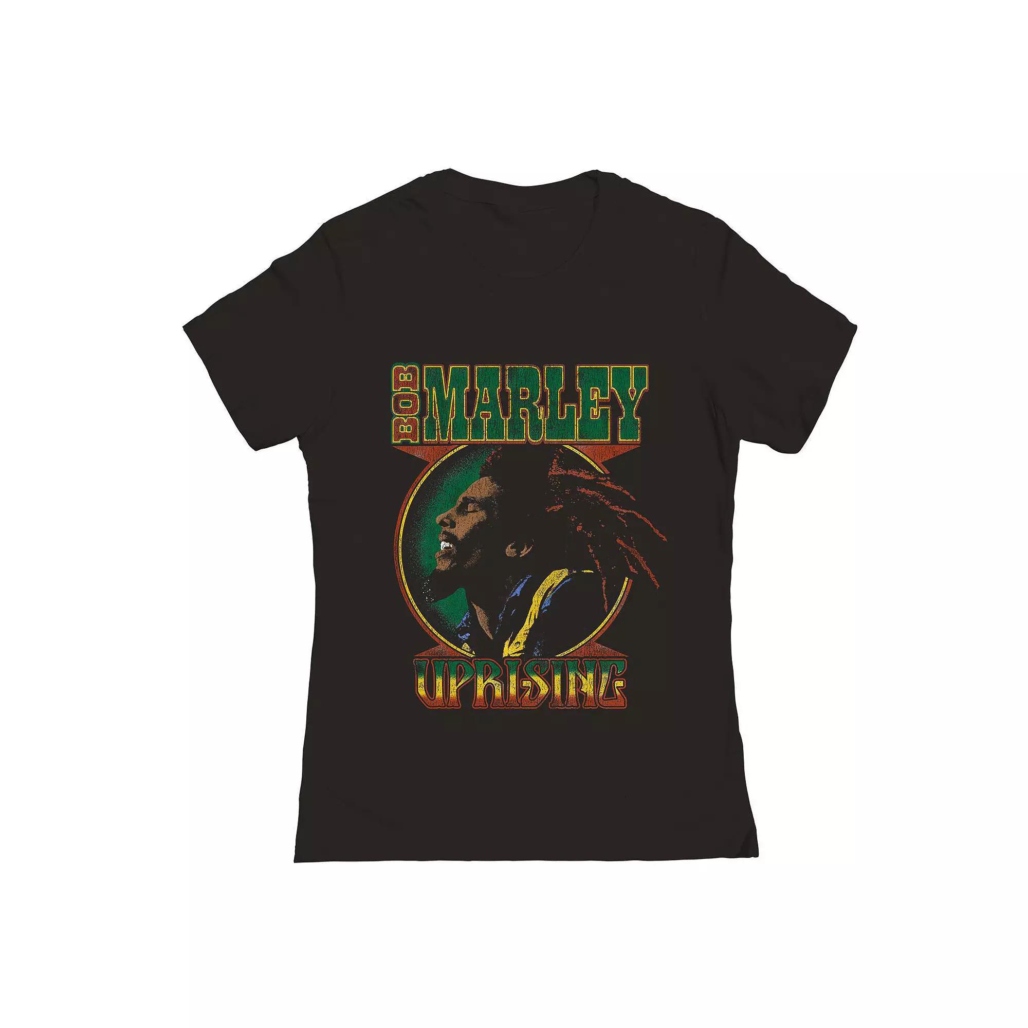 Junior's Bob Marley Uprising Bob Marley Graphic Tee, Women's, Size: XL, Black Product Image