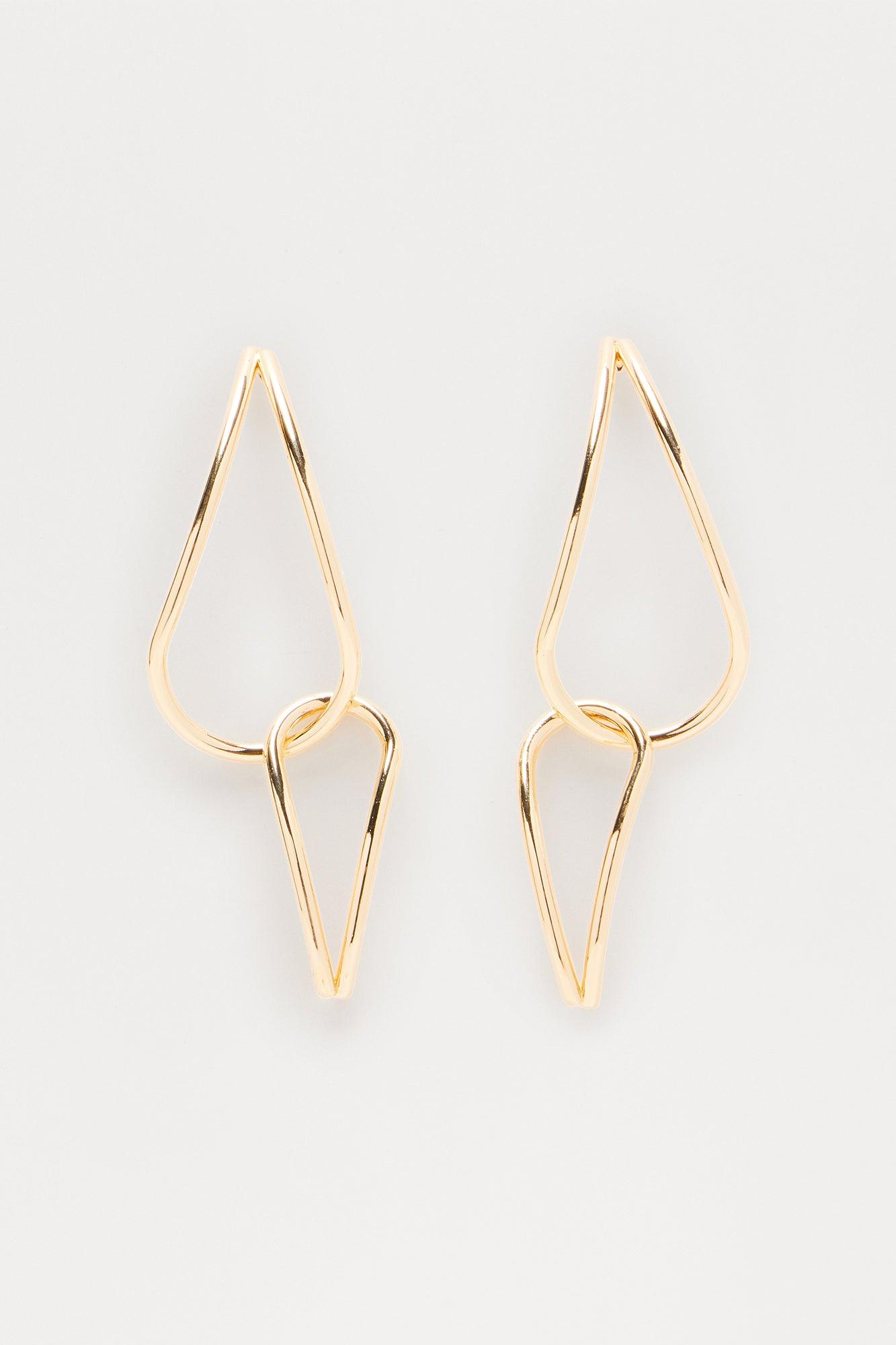 Two Lovers Drop Earrings - Gold Female Product Image