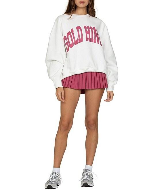 GOLD HINGE Coordinating Wide Arm Crew Neck Long Sleeve Logo Sweatshirt Product Image