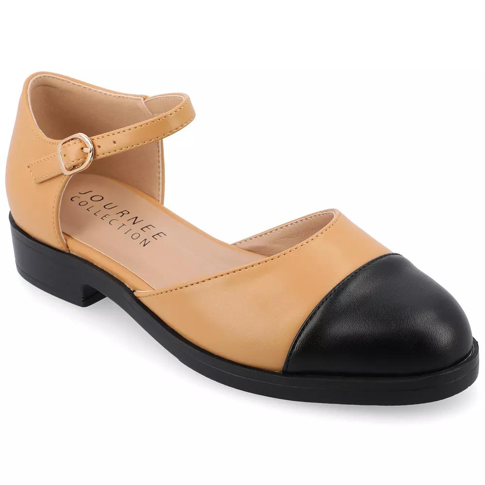 Journee Tesley Women's Two Tone Mary Jane Flats,  Product Image