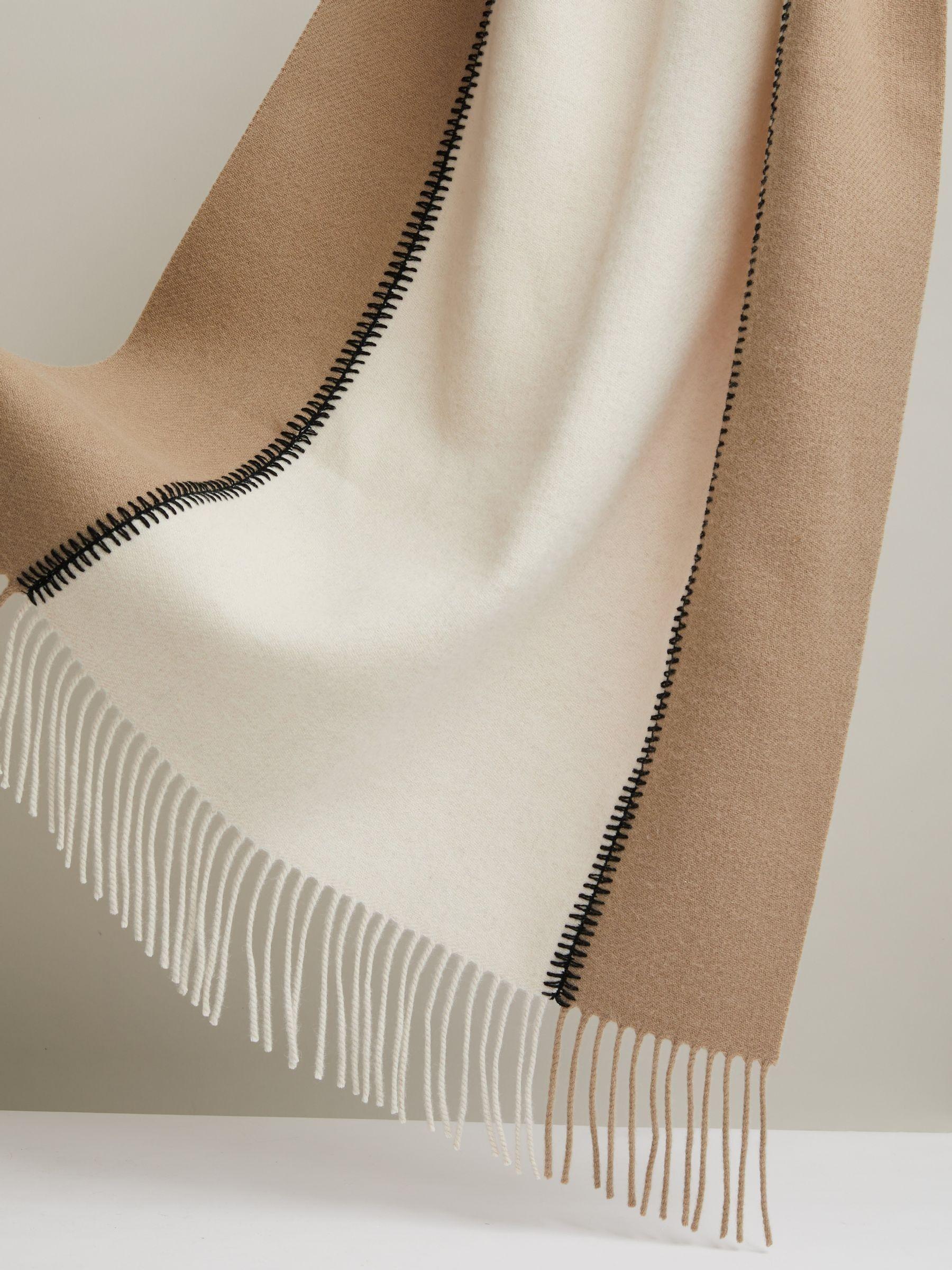 Lambswool Whipstitched Scarf in Camel Product Image