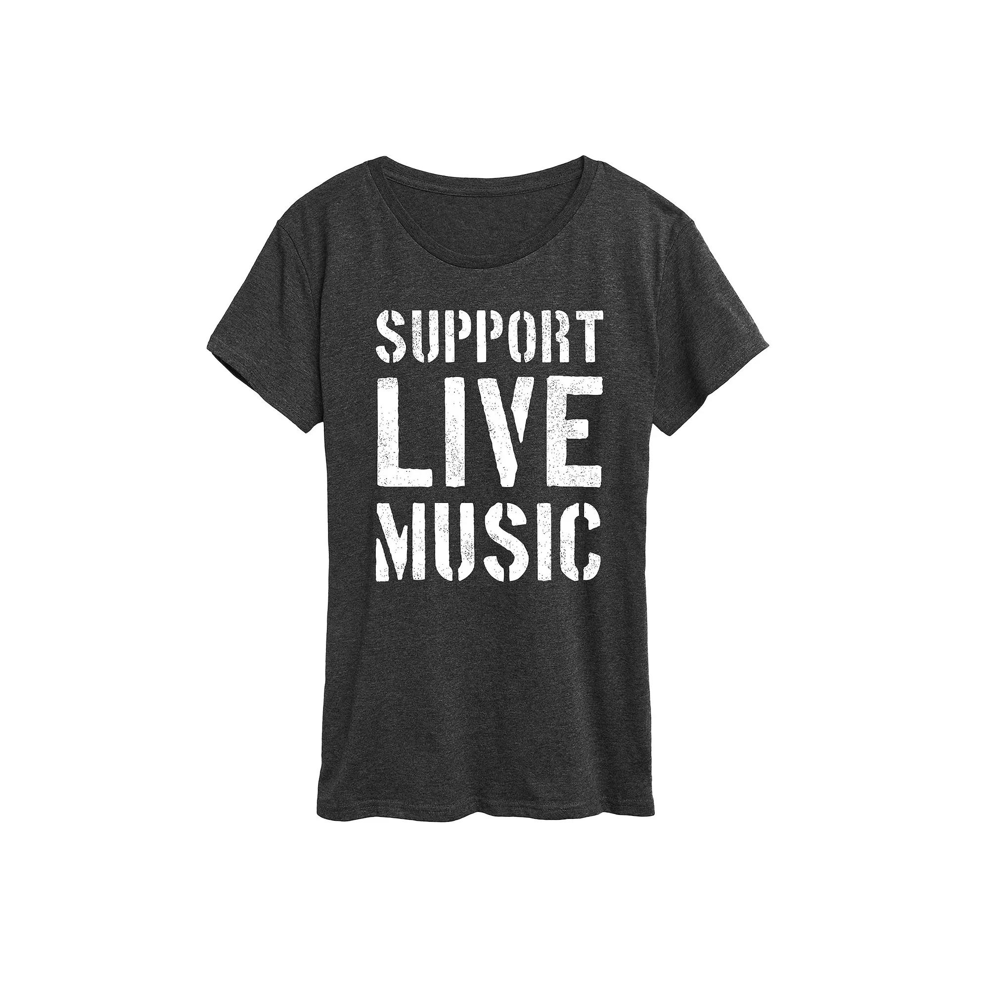 Women's Support Live Music Graphic Tee,  Product Image