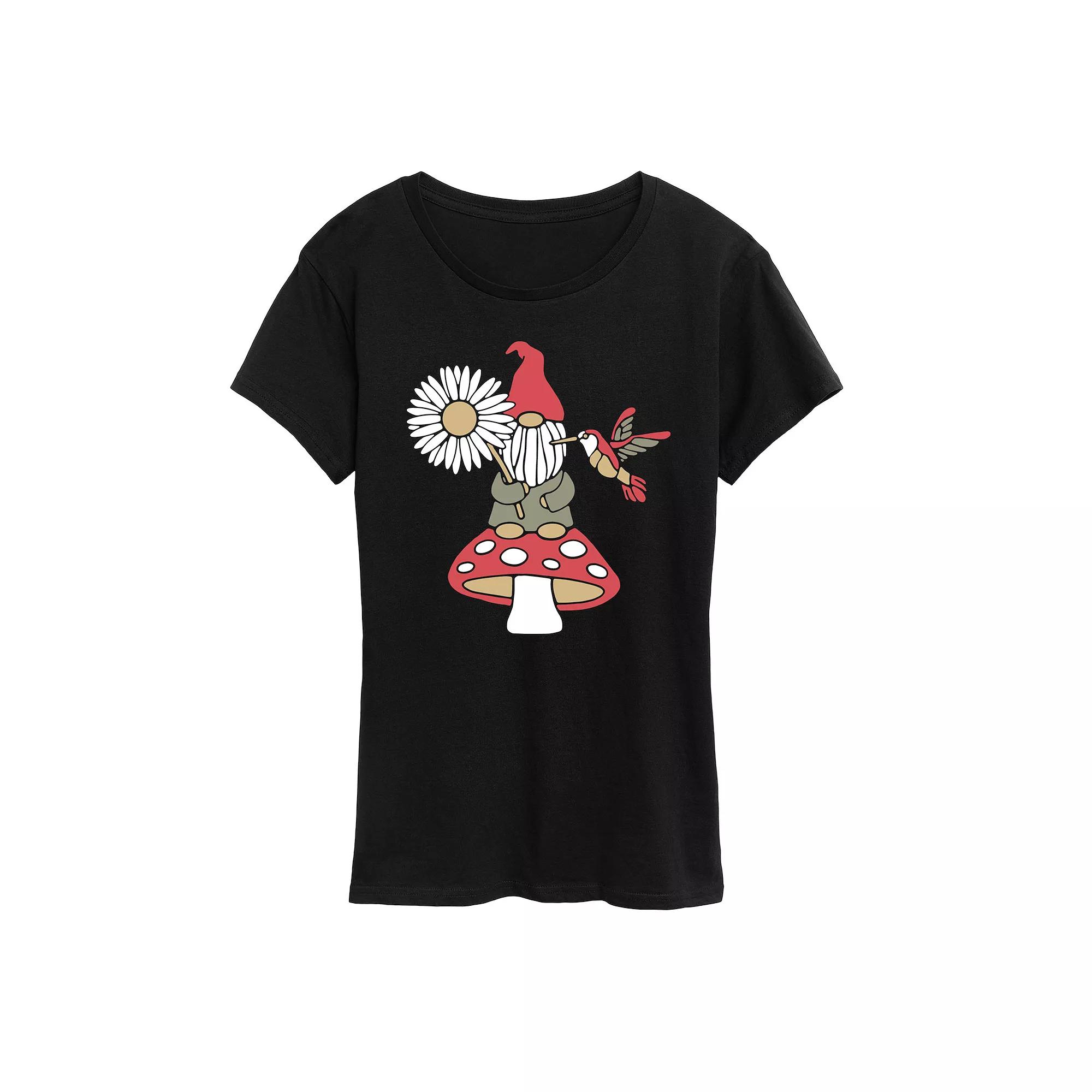 Women's Mushroom Gnome Graphic Tee,  Product Image