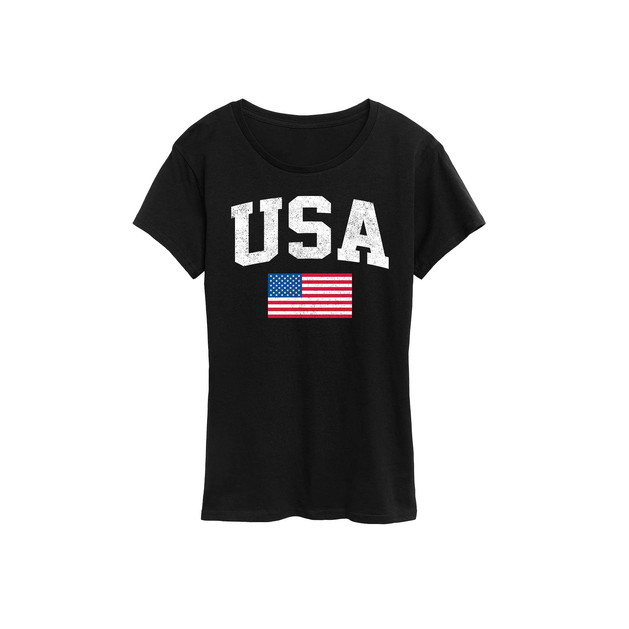 Women's USA Flag Graphic Tee,  Product Image