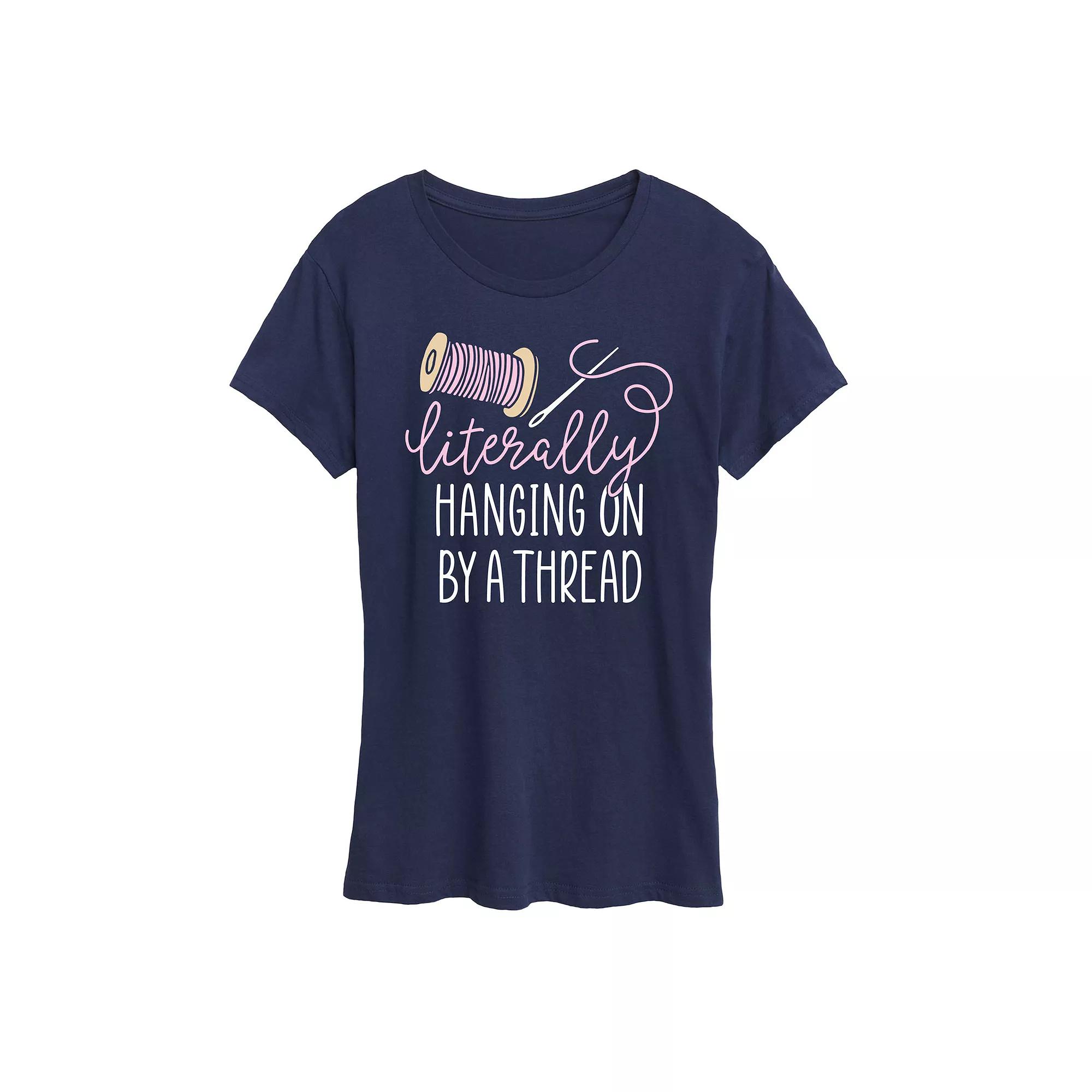 Women's Hanging On By A Thread Graphic Tee,  Product Image