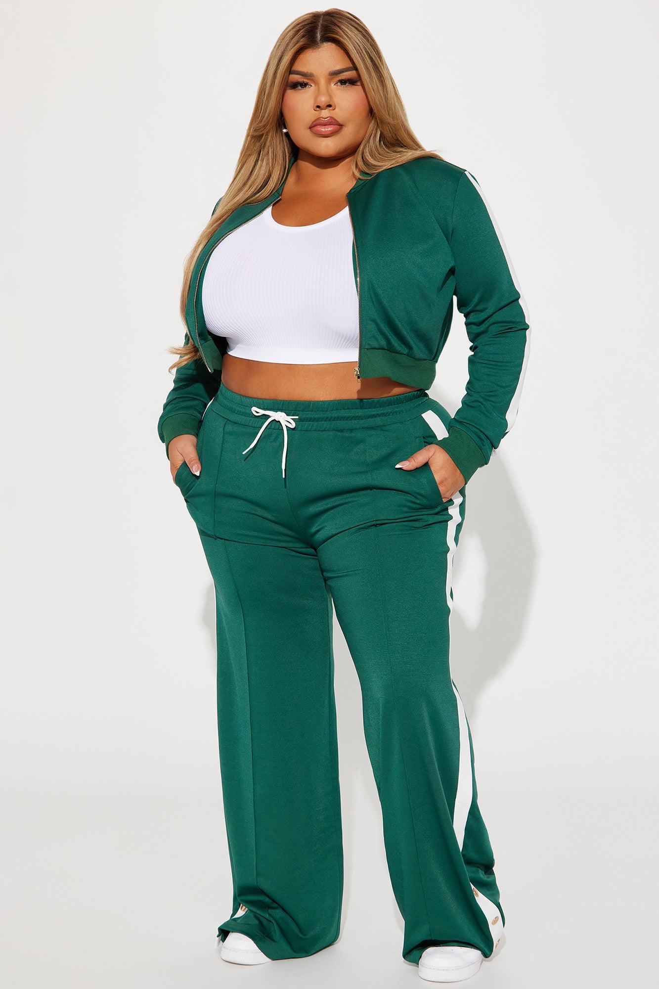 Hanging Out Later Track Pant Set - Hunter Product Image