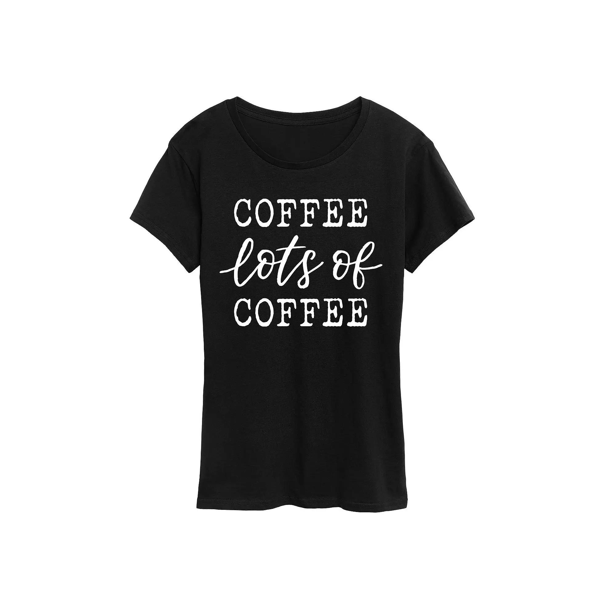 Women's Coffee Lots Of Coffee Graphic Tee, Girl's,  Product Image