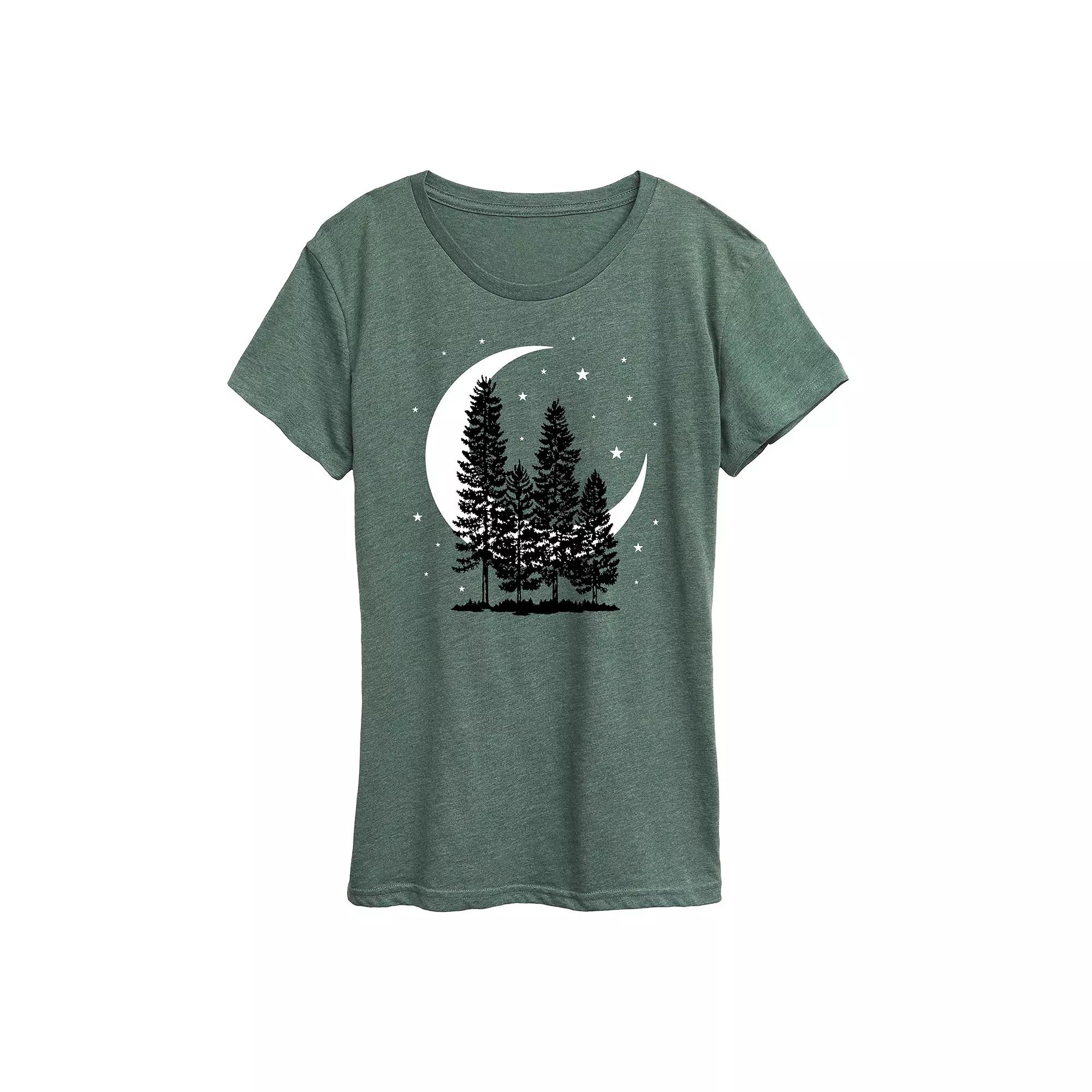 Women's Crescent Moon Trees Graphic Tee,  Product Image
