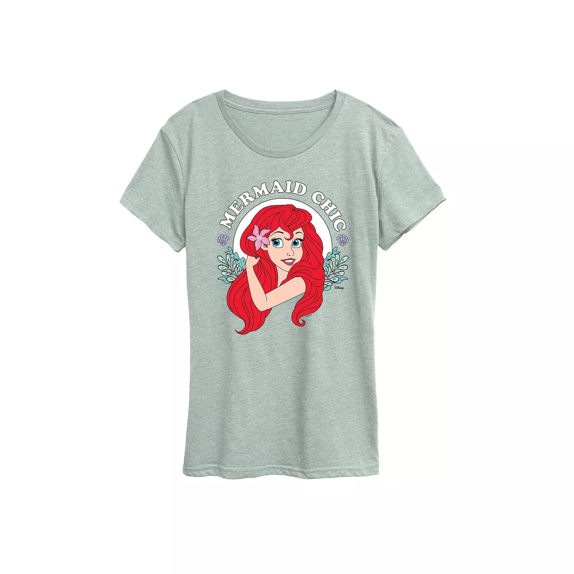 Disney Princess Ariel Women's Mermaid Chic Graphic Tee, Girl's,  Product Image