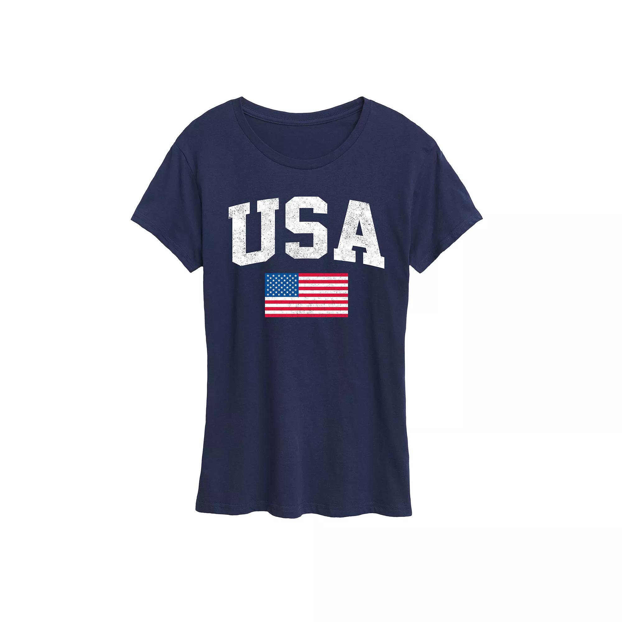 Women's USA Flag Graphic Tee,  Product Image