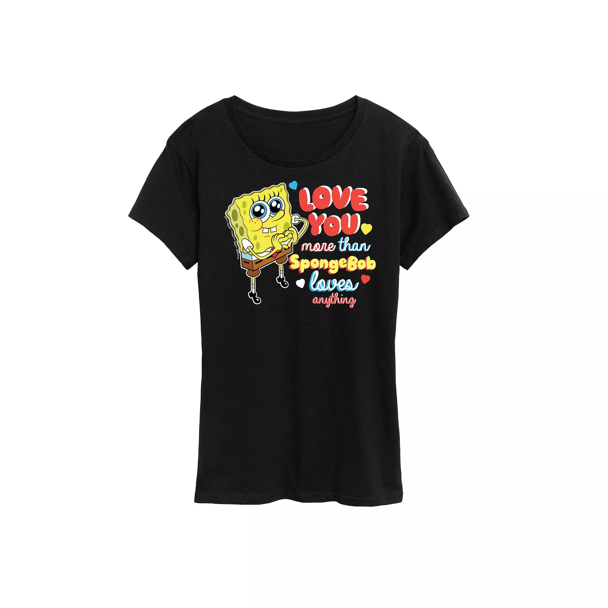Women's Spongebob Squarepants Love You More Than Graphic Tee,  Product Image