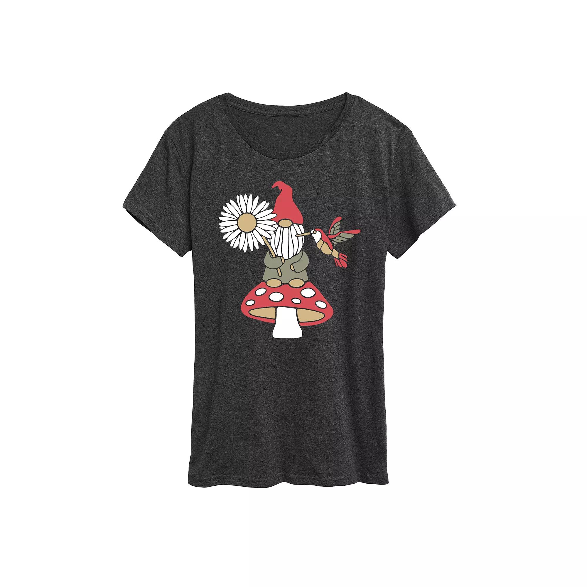 Women's Mushroom Gnome Graphic Tee,  Product Image