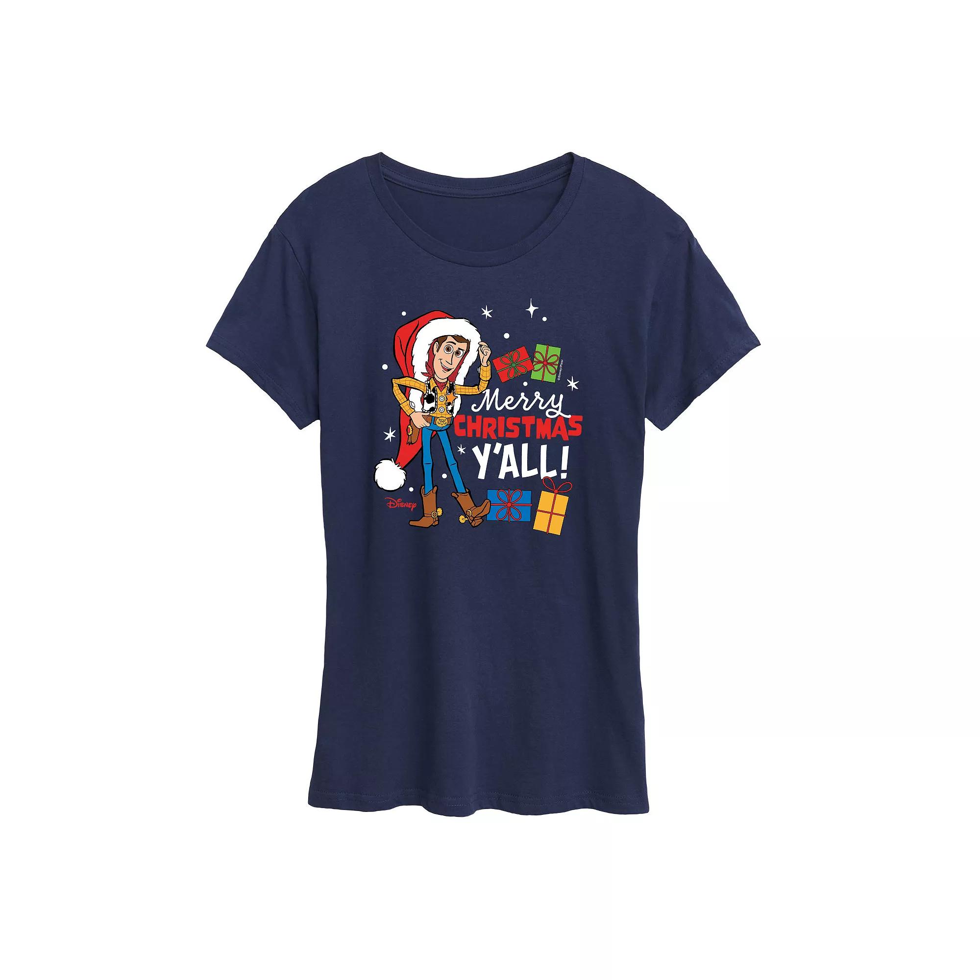 Disney / Pixar's Toy Story Women's Christmas Woody Graphic Tee, Girl's,  Product Image