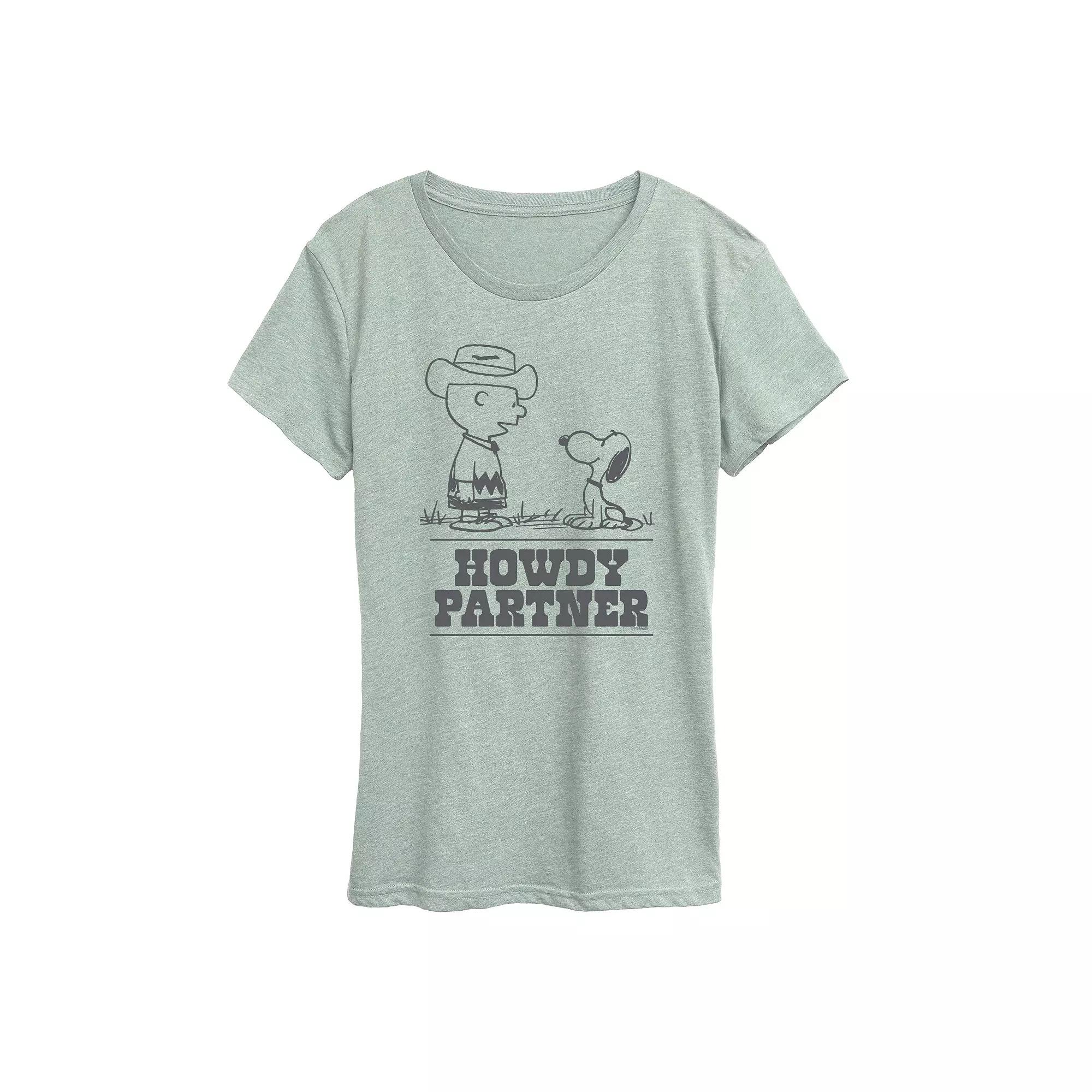 Women's Peanuts Charlie & Snoopy Howdy Partner Graphic Tee,  Product Image