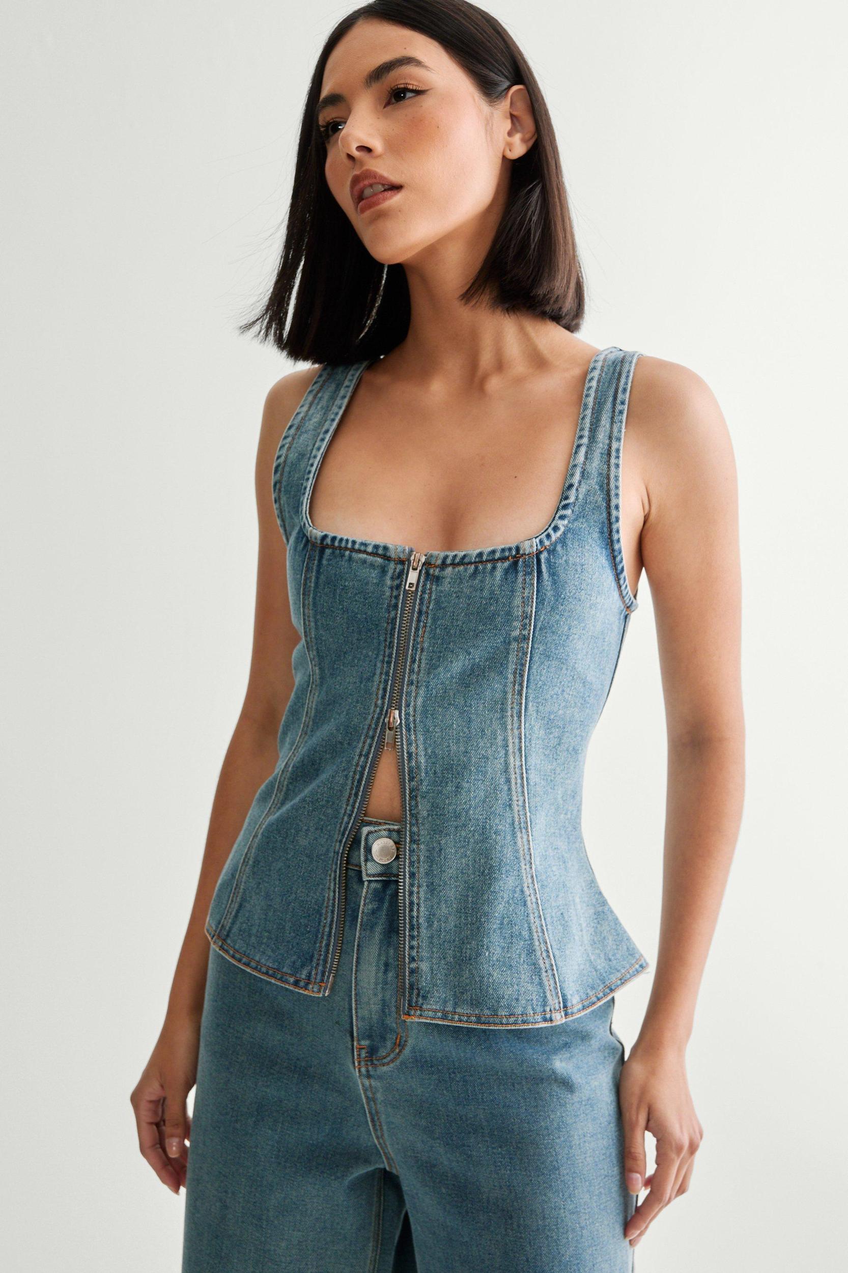 Denim Corset Top Product Image