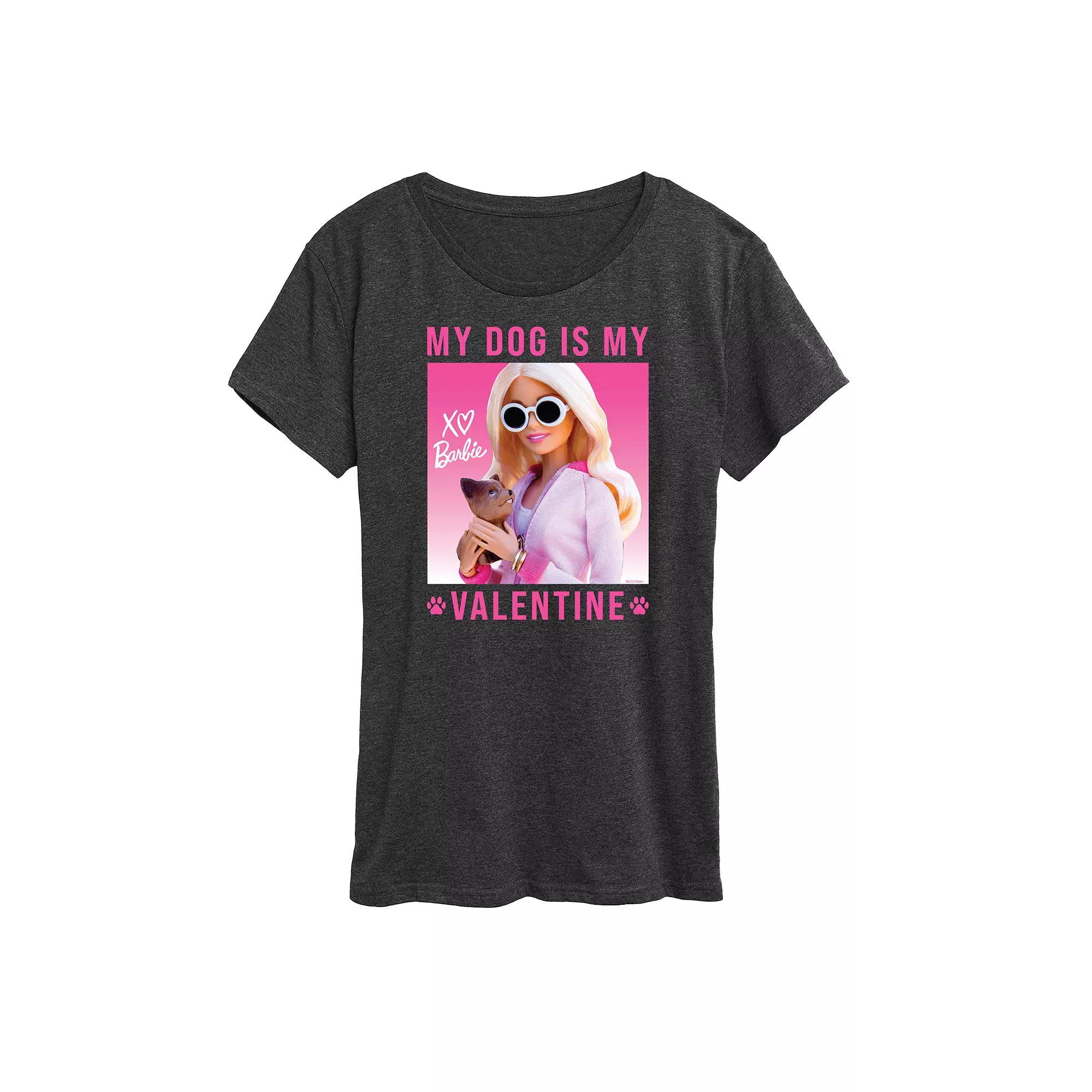 Women's Barbie® My Dog Is My Valentine Graphic Tee,  Product Image