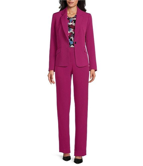 Kasper Stretch Crepe Notch Collar Long Sleeve Blazer Product Image