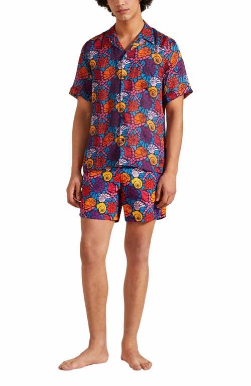 Vilebrequin Men's Bowling Linen Nomea Sea Shells Shirt Product Image