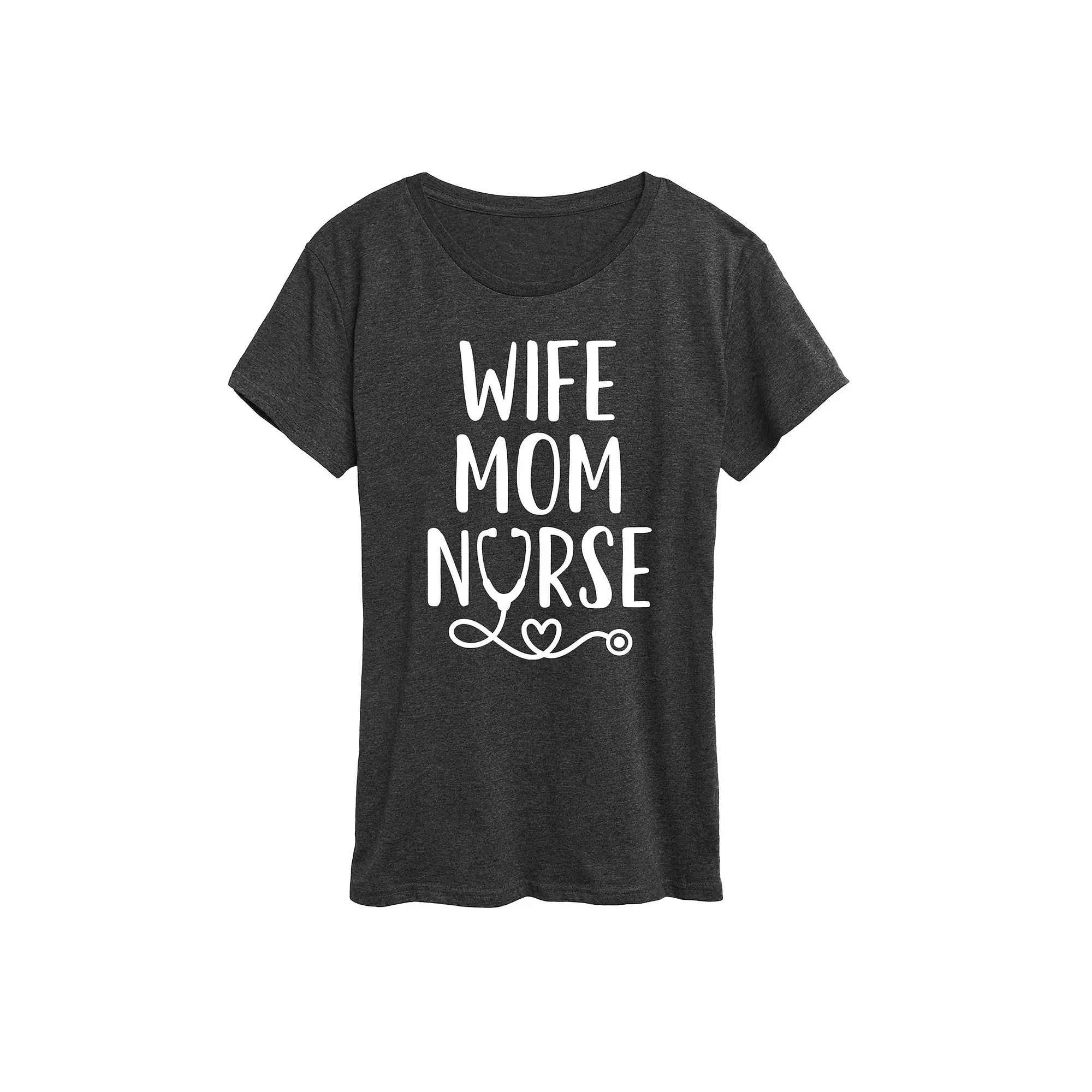 Women's Wife Mom Nurse Graphic Tee, Girl's,  Product Image