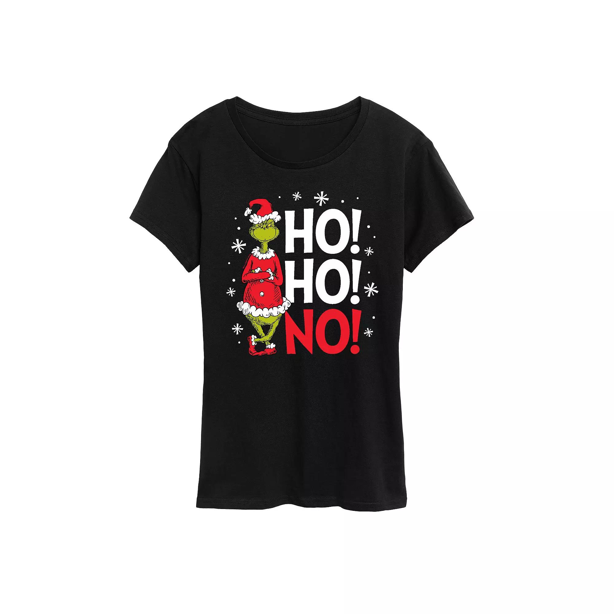 Women's Dr. Seuss Grinch Ho Ho No Graphic Tee, Size: XL, Black Product Image