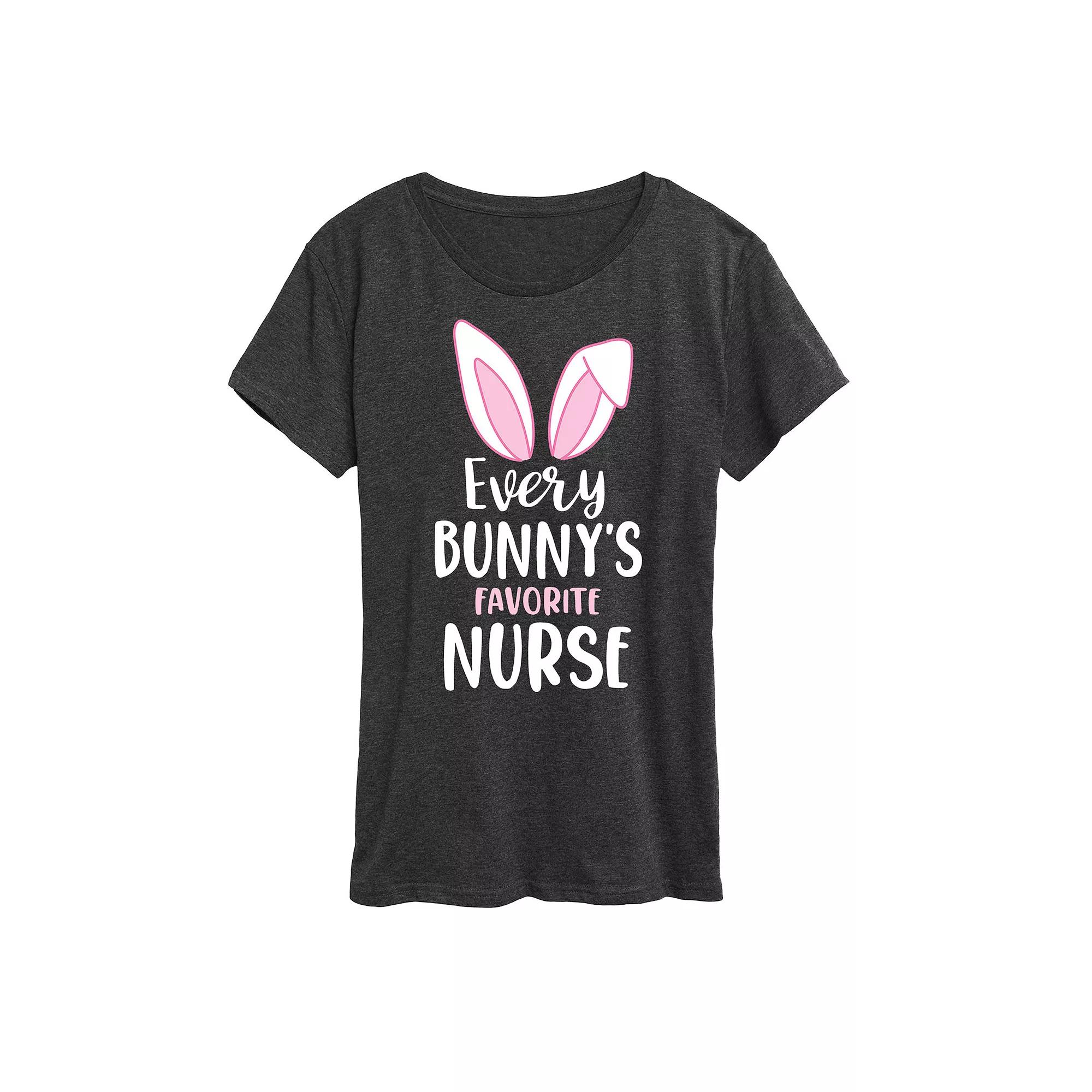 Women's Every Bunny's Favorite Nurse Graphic Tee, Girl's,  Product Image