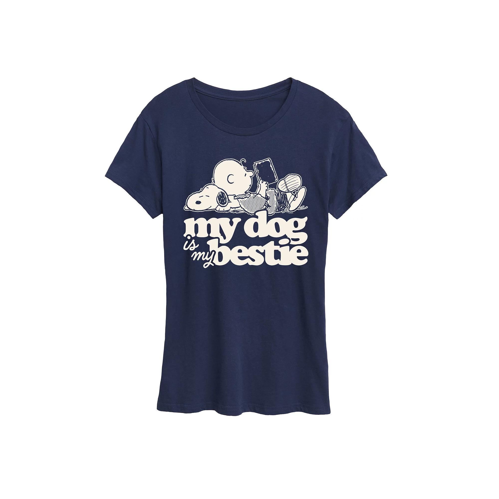 Women's Peanuts Snoopy & Charlie Brown My Dog Is My Bestie Graphic Tee,  Product Image