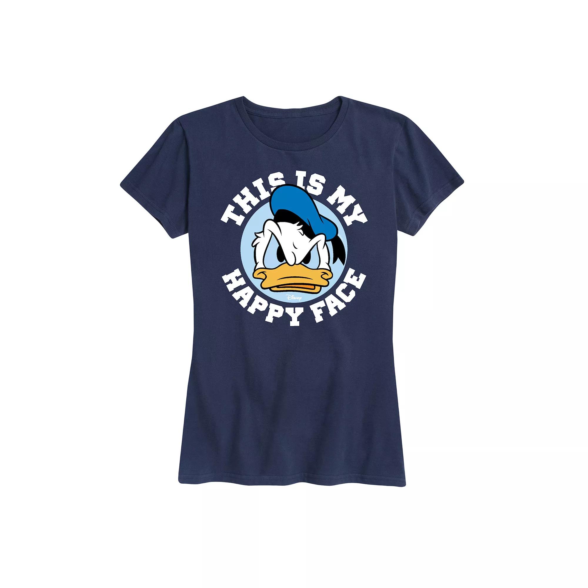 Disney's Donald Duck Women's This Is My Happy Face Graphic Tee,  Product Image