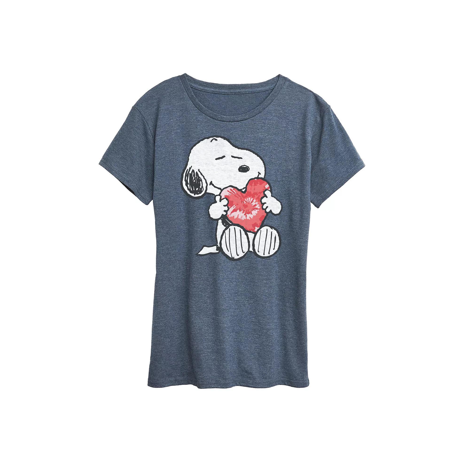 Women's Peanuts Snoopy With Heart Graphic Tee, Girl's,  Product Image