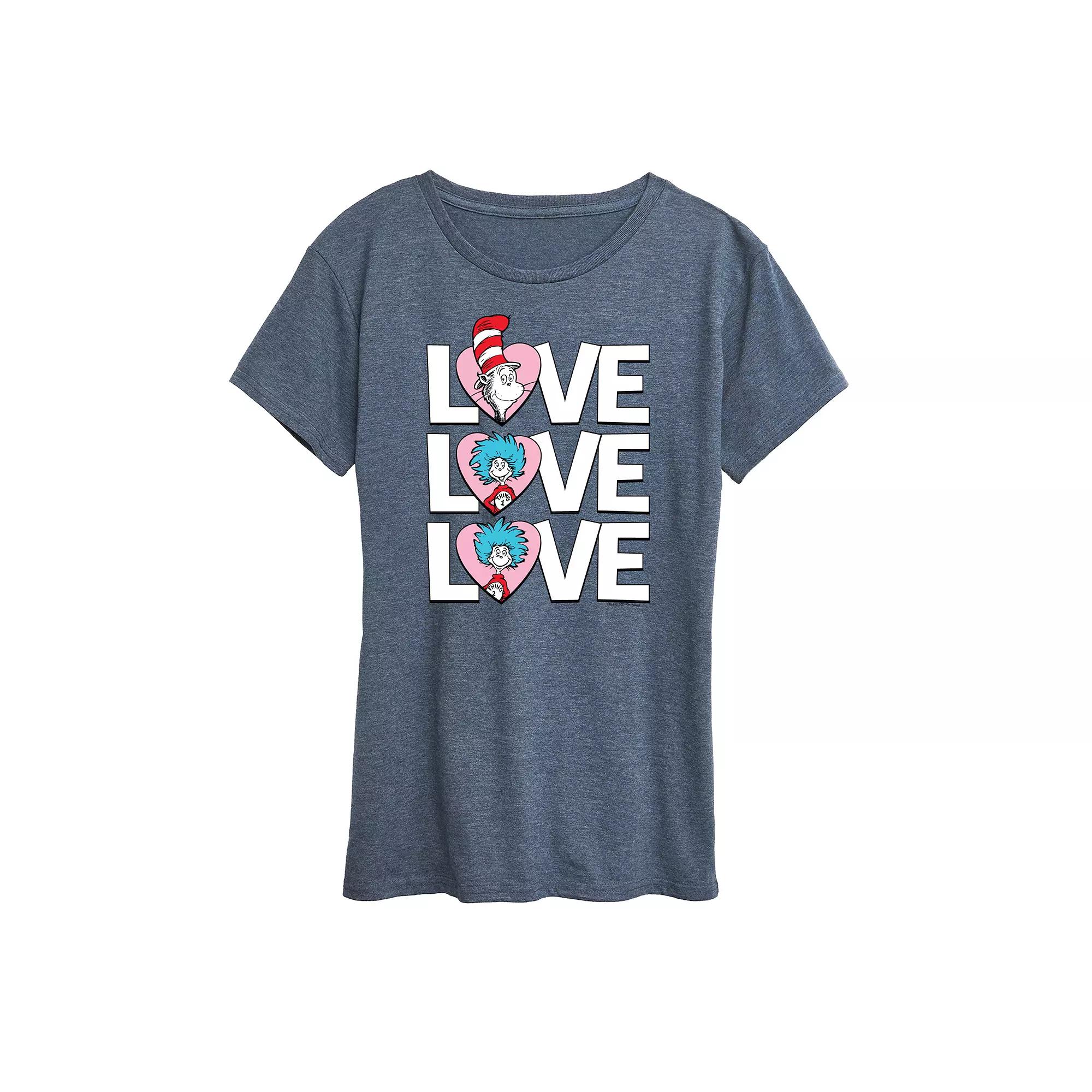 Women's Dr. Seuss Love Stacked Graphic Tee,  Product Image
