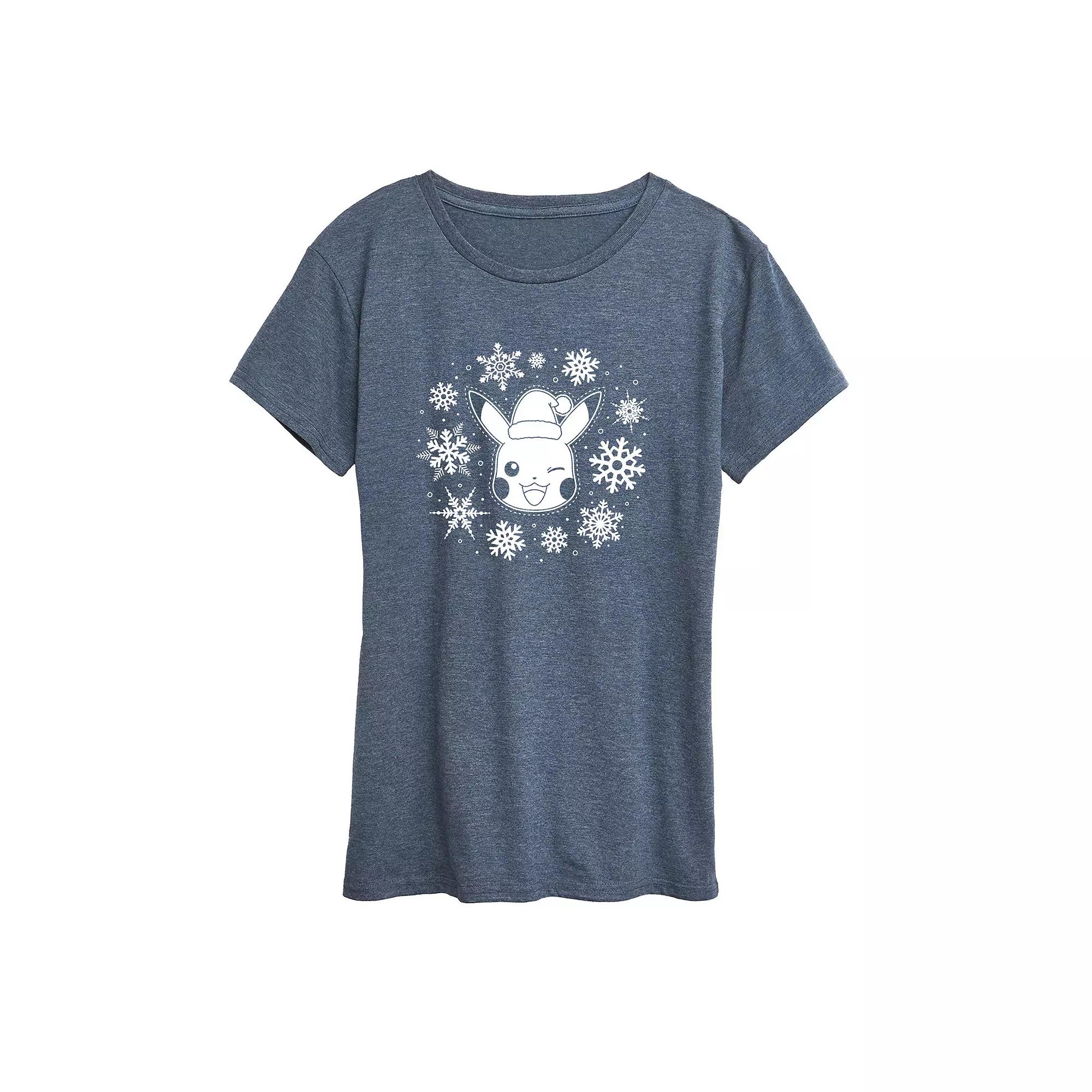Women's Pokemon Pikachu Snowflakes Tee,  Product Image