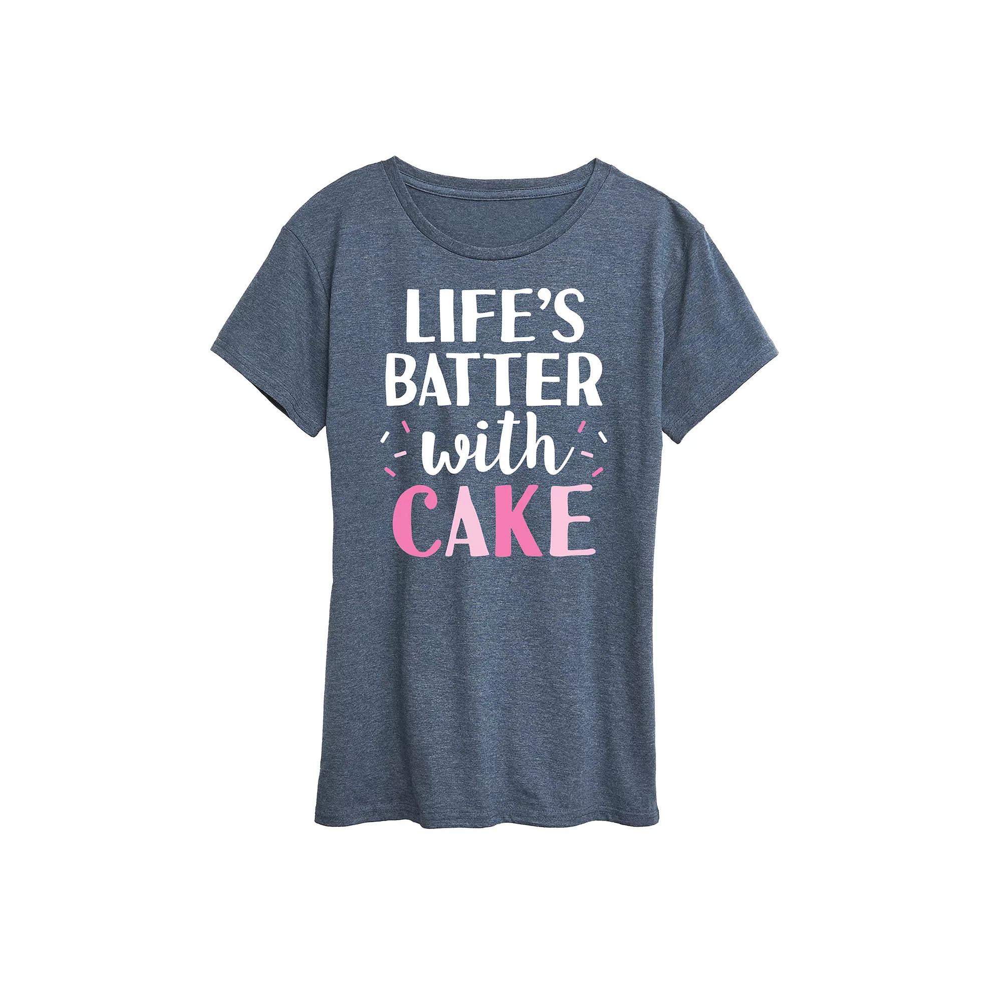 Plus Life's Batter With Cake Graphic Tee, Women's,  Product Image