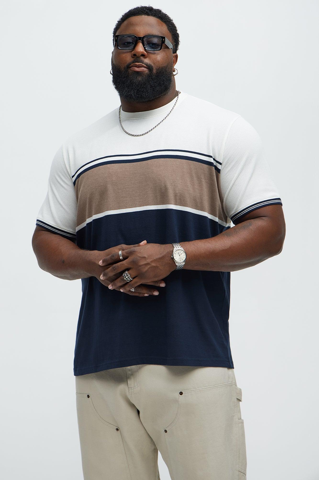 Colorblock Striped Short Sleeve Tee - Off White/combo Product Image