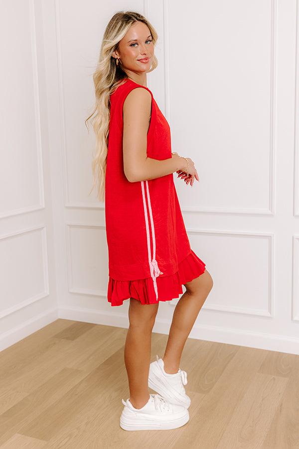 Central Park Stroll Mini Dress in Red Product Image
