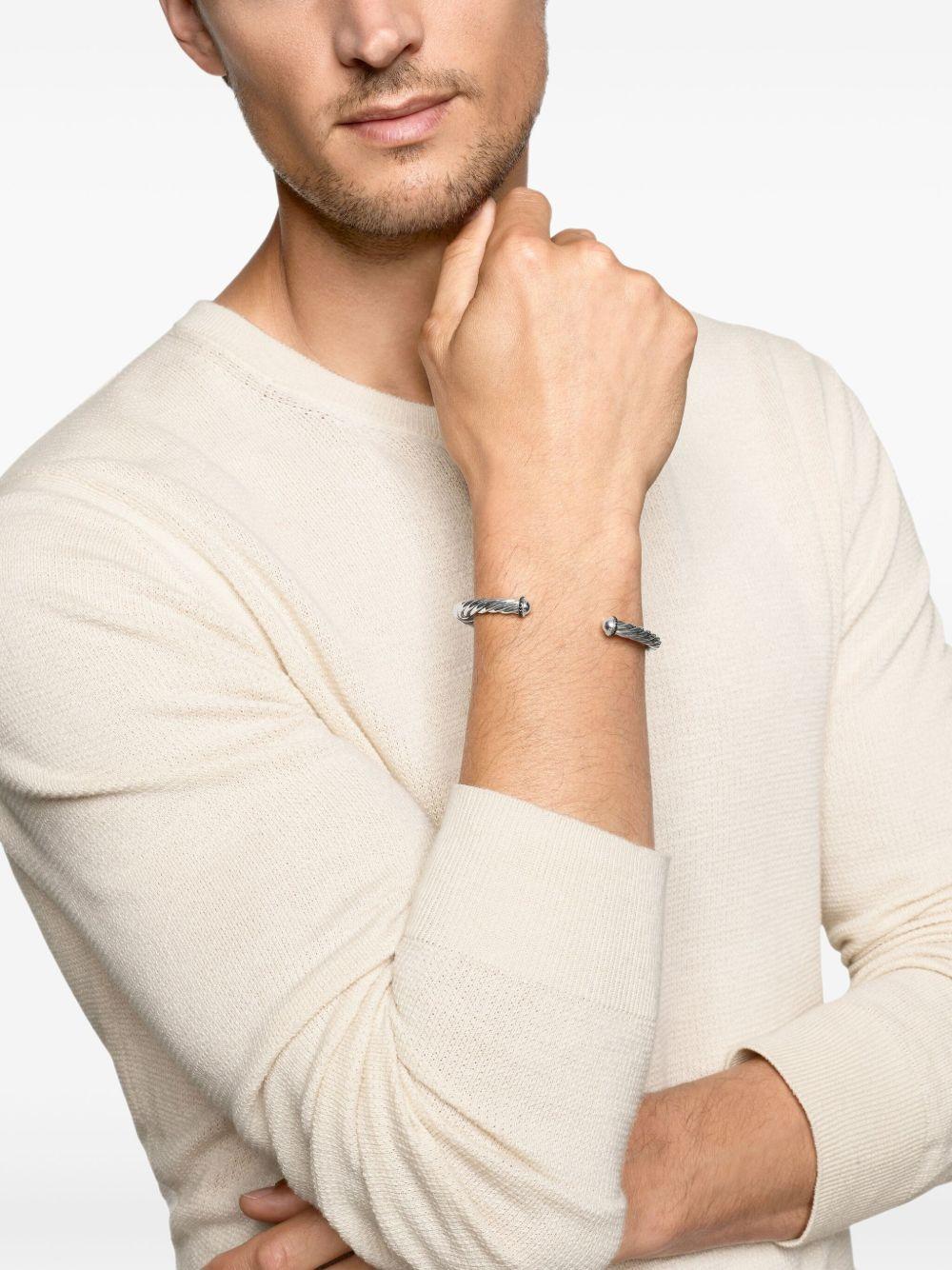 sterling silver Cable Cuff diamond bracelet (6mm) Product Image