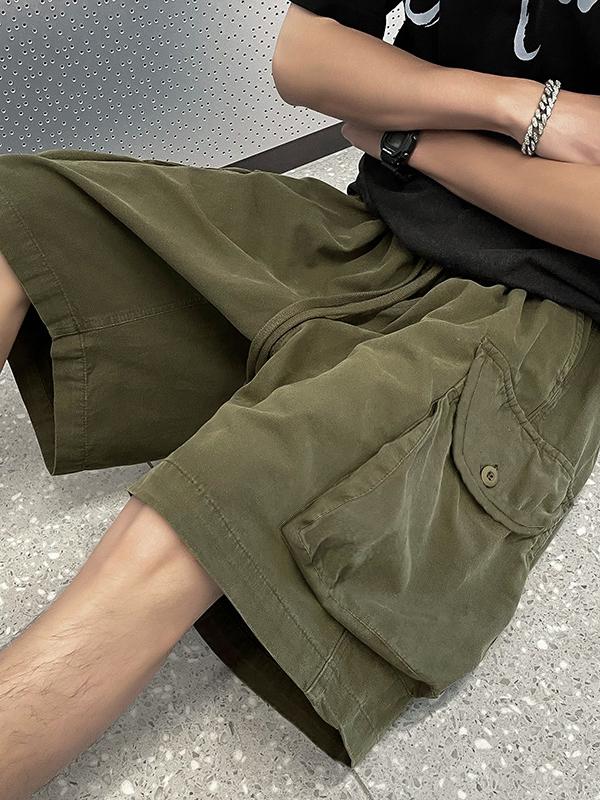Men's Retro Big Pocket Casual Shorts Product Image