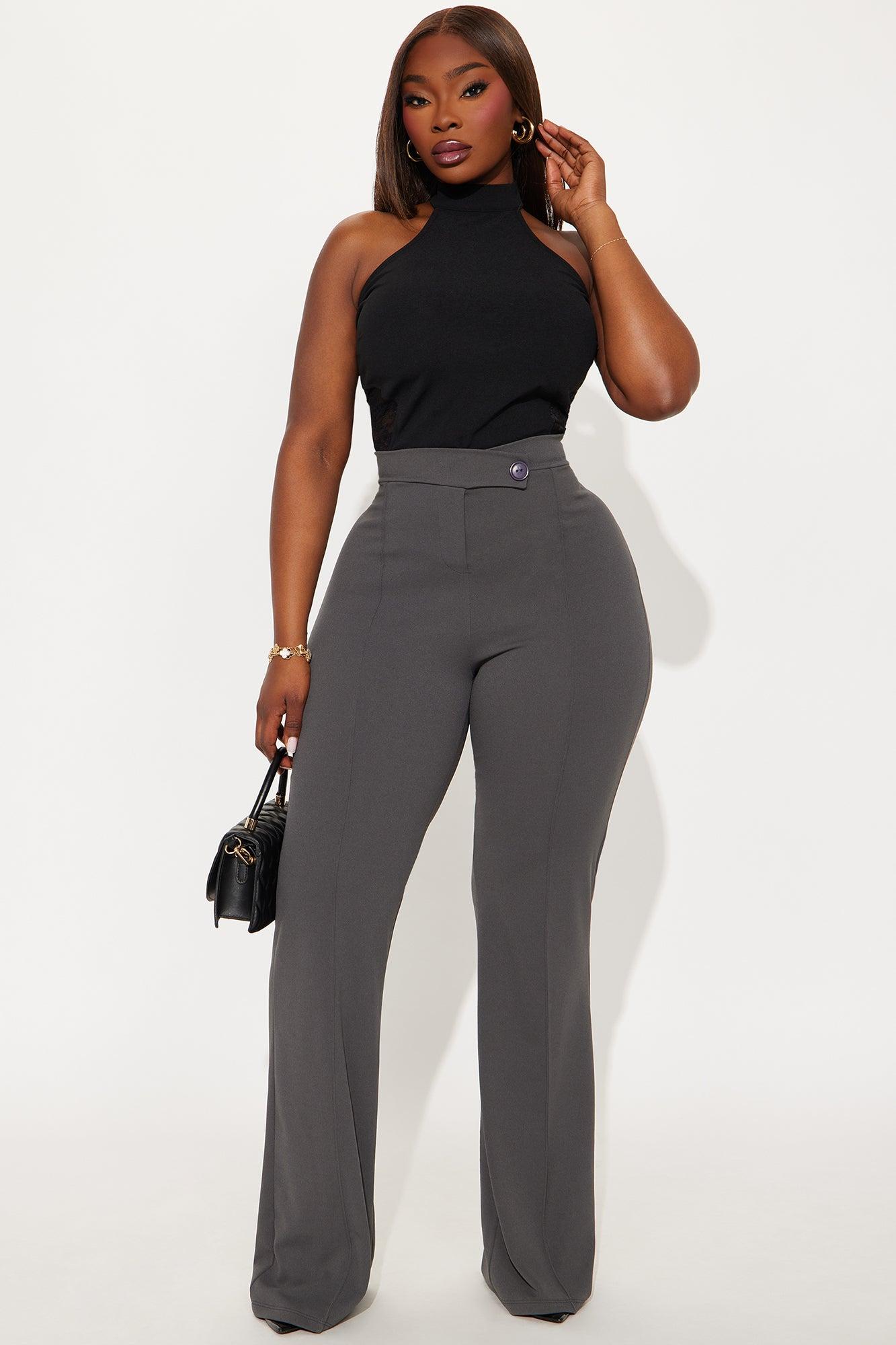 Tall Call It Even Wide Leg Dress Pants - Charcoal Product Image