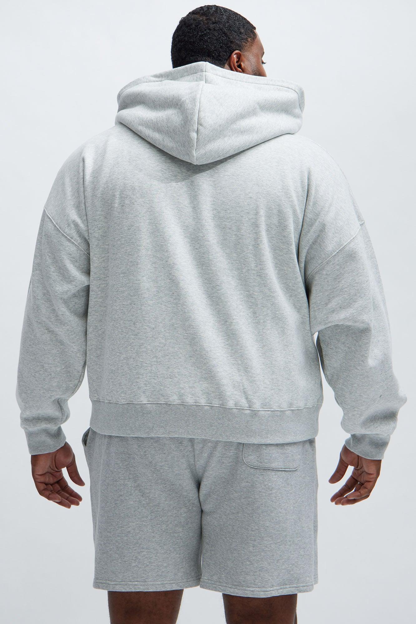 Tyson Oversized Heavyweight Zip Up - Heather Grey Product Image