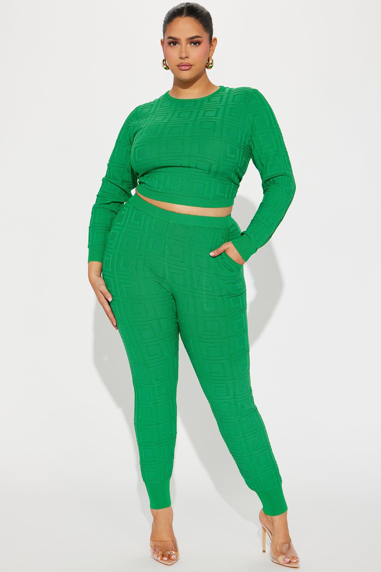 Never Complaining Sweater Legging Set - Green Female Product Image
