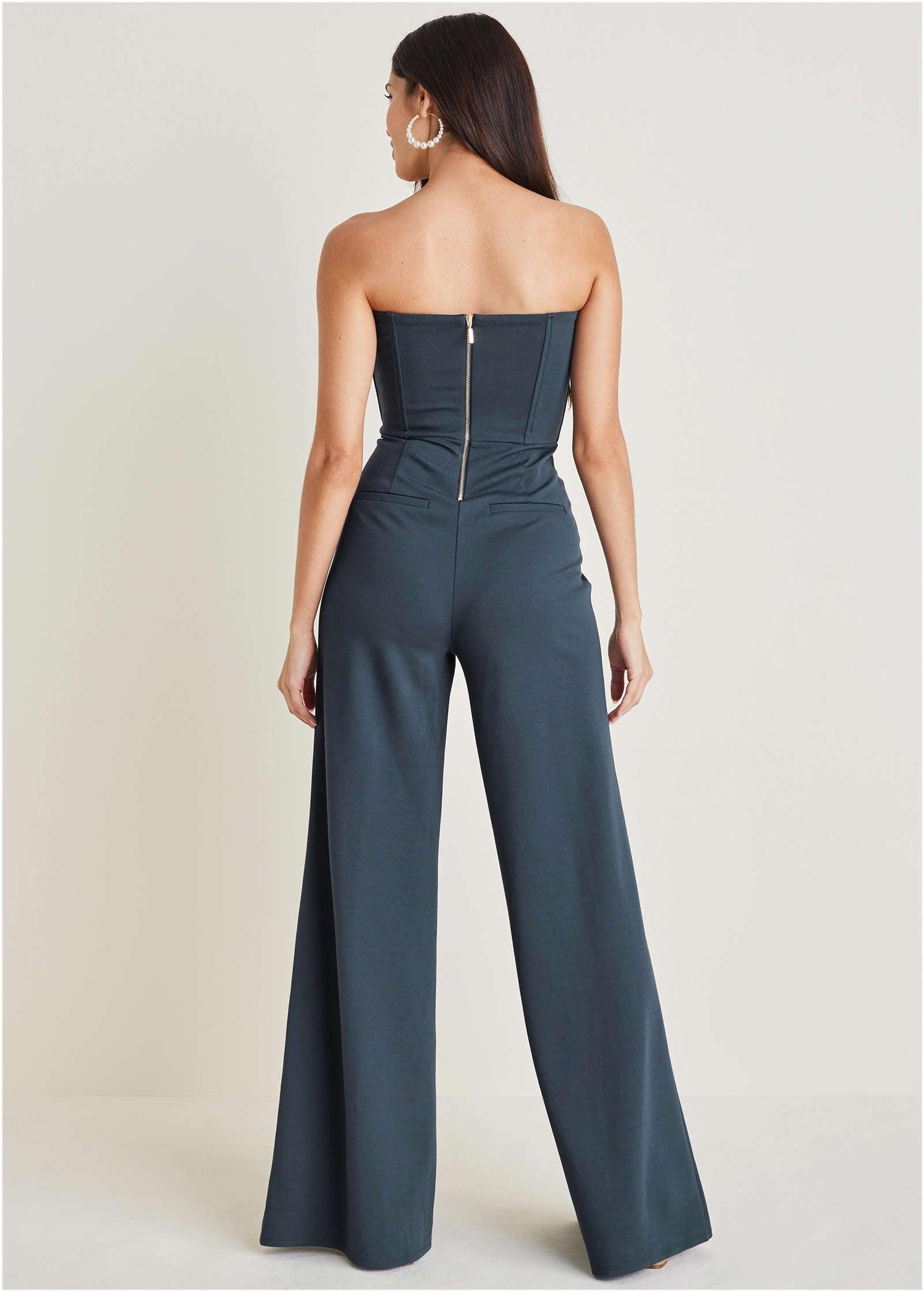 Front Slit Jumpsuit  - Navy Product Image