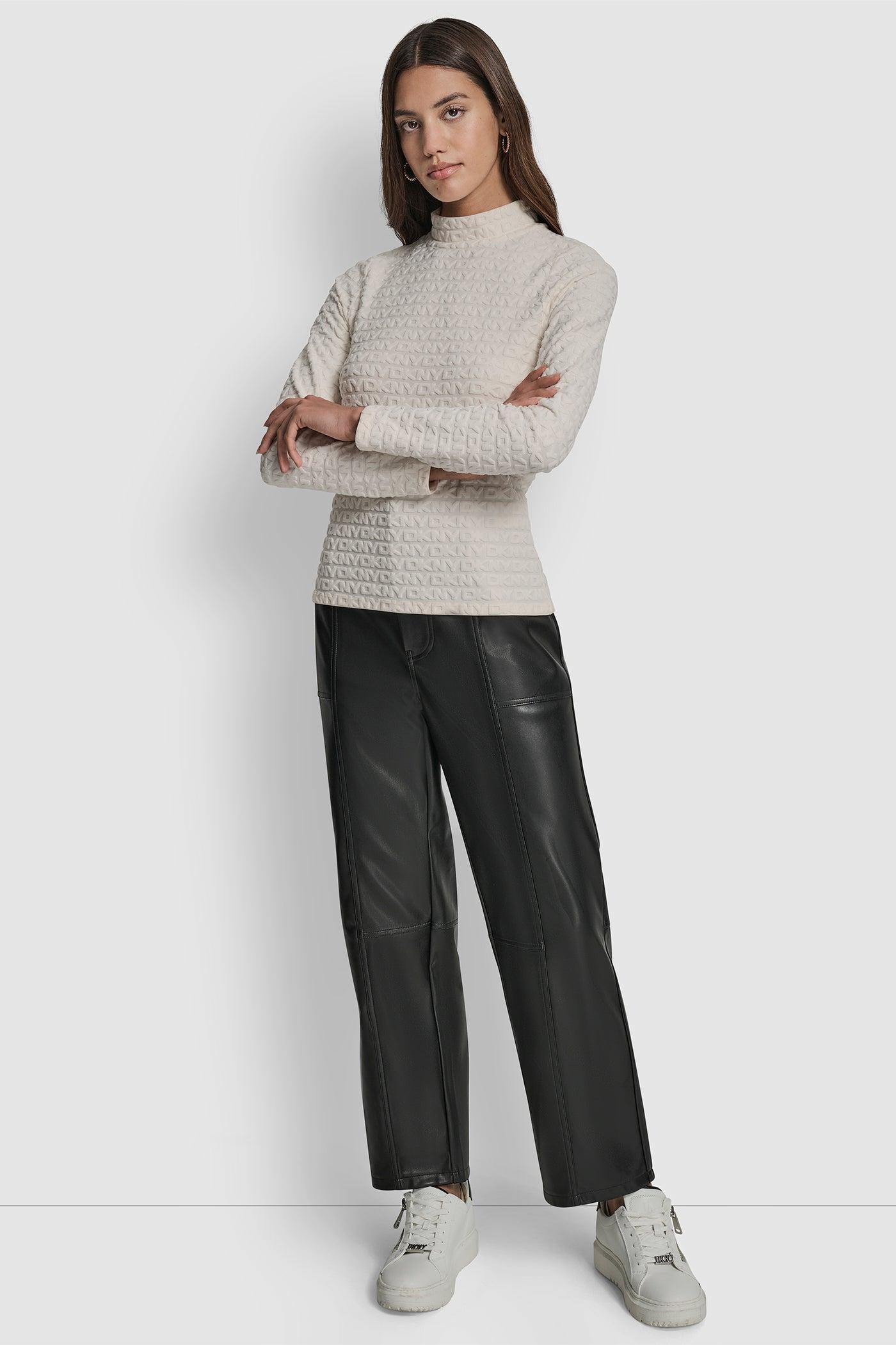 LOGO JACQUARD  LONG SLEEVE MOCK NECK TEE Product Image