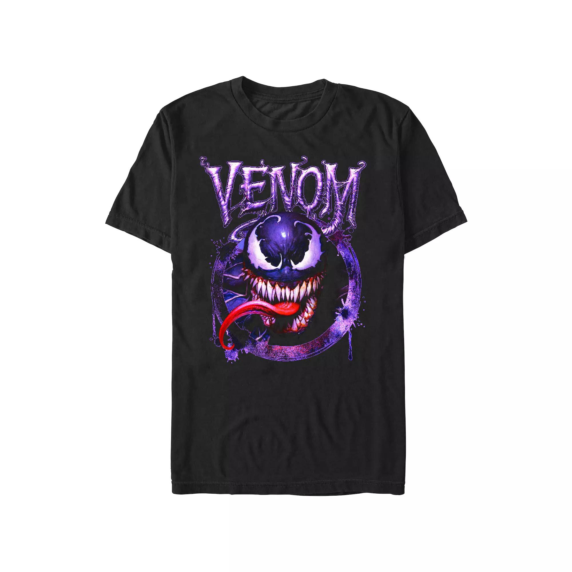 Men's Spider-Man Venom Purple Poster Graphic Tee,  Product Image